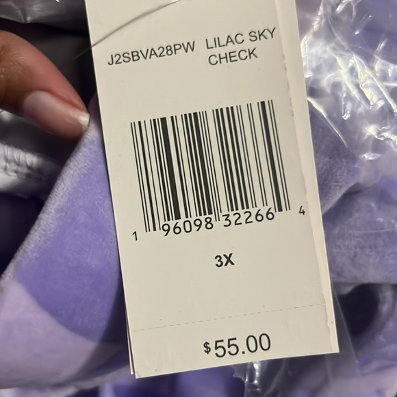 Juicy couture lilac checkered mid rise straight leg velour sweatpants - Picture 11 of 11